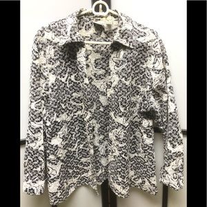 Black and White Chico’s Button Down Shirt